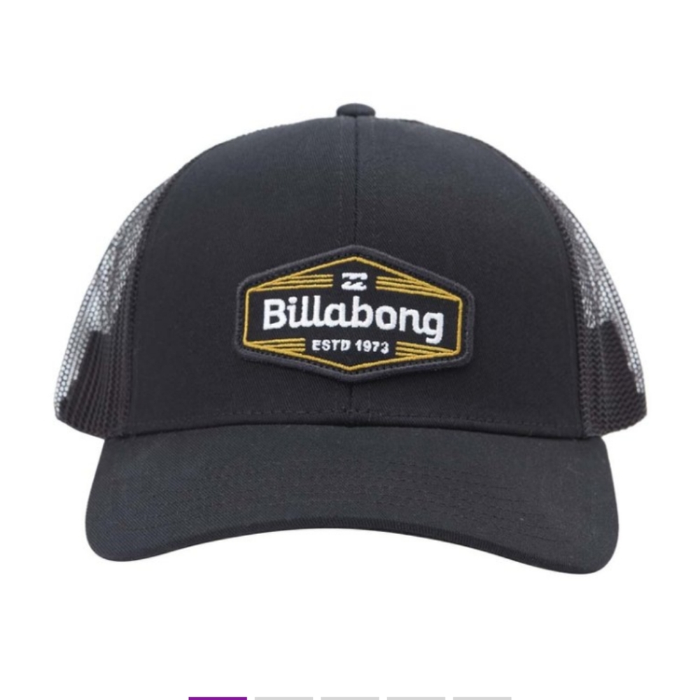 Billabong Black & Yellow Mesh Hat Adjustable Trucker